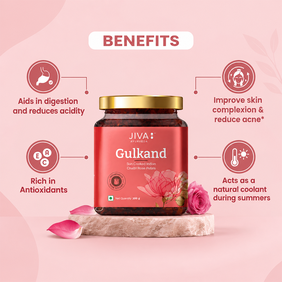 Jiva Ayurveda Gulkand - Sun-Cooked Indian Chaitri Rose Petal Preserve